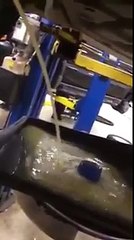 Customer filled her engine with water because it was over heating.