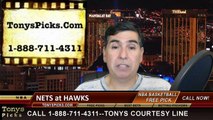 Atlanta Hawks vs. Brooklyn Nets Free Pick Prediction NBA Pro Basketball Playoffs Game 1 Odds Preview 4-19-2015