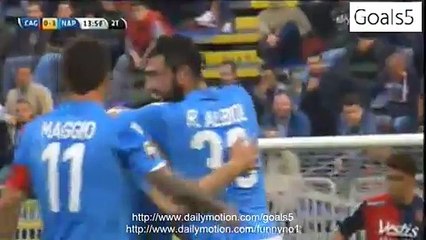 Manolo Gabbiadini Goal Cagliari 0 - 3 Napoli Serie A 19-4-2015