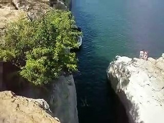 Cliff Jumping PaleFace at Pace Bend Park in Austin TX