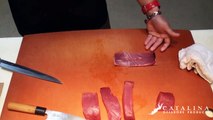 Sushi Tutorial: How to cut and prepare Fresh Yellowfin Ahi Tuna (Maguro)