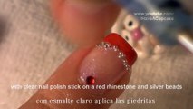 Simple Elegant Red Nail Art Tutorial / Arte para las uñas  diseño elegante en rojo