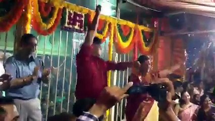 Mahishasurmardini killing Mahishasur being performed by Aniruddha Lezim pathak