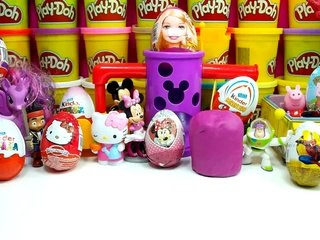 peppa pig my little pony kinder surprise eggs play doh fahems barbie spiderman