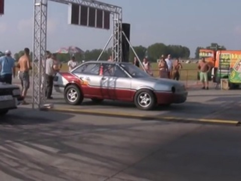 Audi 90 Quattro Turbo 800 HP Vs. Audi 200 Turbo Drag Race