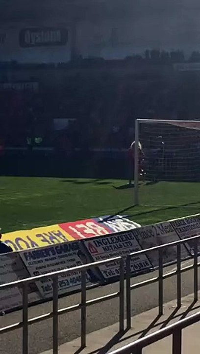 Pitch invader dressed in bright pink dress & blonde wig scored a goal at Blackpool v Fulham 2015