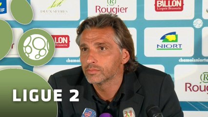 Conférence de presse Chamois Niortais - Nîmes Olympique (3-2) : Régis BROUARD (NIORT) - José  PASQUALETTI (NIMES) - 2014/2015