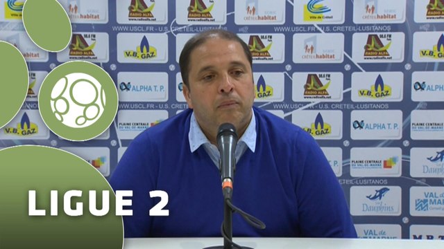 Conférence de presse US Créteil-Lusitanos - AS Nancy-Lorraine (1-1) : Thierry FROGER (USCL) - Pablo CORREA (ASNL) - 2014/2015