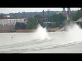 Hydroplane boat crashes / Flips and keeps going