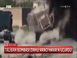 Afganistan'da yola döşenen bomba 14 tonluk zırhlı zırhlı aracı böyle havaya fırlattı