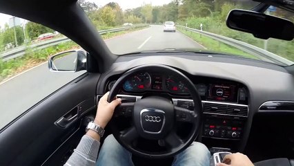 Audi A6 4.2 FSI Avant (2008) on German Autobahn - POV Top Speed Drive