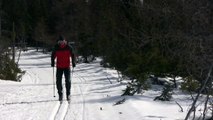 Cross country skiing balance exercises on downhills
