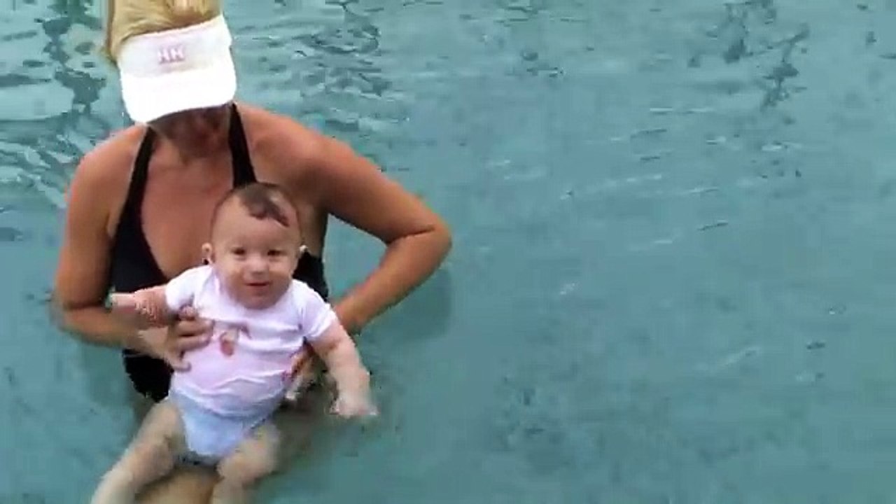 Rene-Float infant swimming resource ISR  7 month old baby floatting