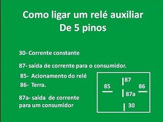 COMO INSTALAR UM RELÉ AUXILIAR DE 5 PINOS