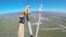 Un parachutiste se casse la jambe pendant un atterrisage