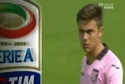 palermo v. genoa Dybala almost catch the keeper and scores