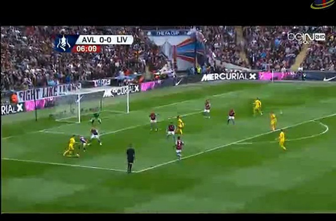 Aston Villa v. Liverpool Joe Allan 1st chance