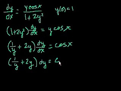 Separable differential equations 2
