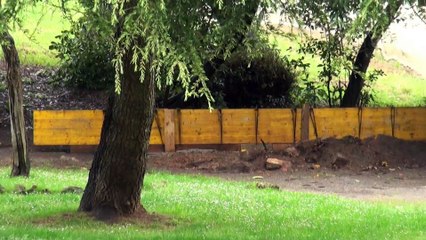 Obras en el parque de Santarua de Candás