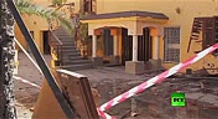 آثار انفجار أمام سفارة المغرب في ليبيا