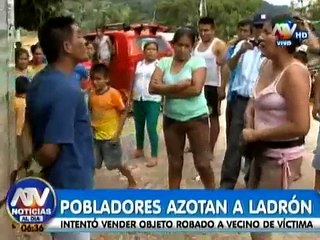 Tingo María: Vecinos azotaron a delincuente por robar un inodoro