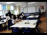 Earthquake early warning drill in Tokyo school