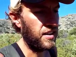 Camping on a remote nude beach, Greece, in the Aegean Sea