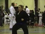 Fat karate girl lets off some steam - caught on tape!