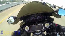 TOYOTA SUPRA TWIN TURBO SMOKES MOTERCYCLES ON FREEWAY