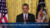 President Obama Welcomes NASCAR Champion Jimmie Johnson