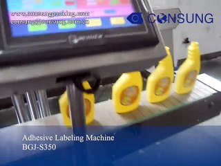 Flat bottle double labeling machine,