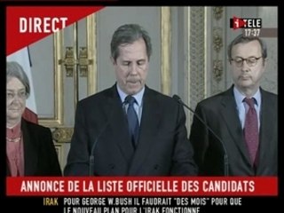 Liste des candidats présidentielle 2007