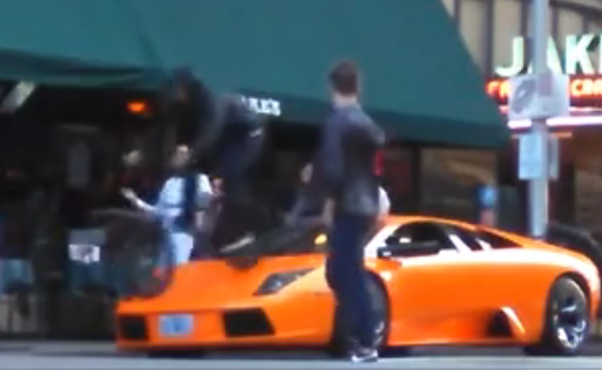 BMX on a lamborghini