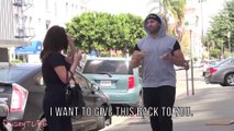 'What if an homeless man gives you money' Prank : funny life experiment