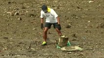 Voluntarios limpian playa en Panamá como parte de una campaña mundial