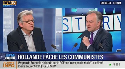 Pierre Laurent invité de BFM-TV pour réagir aux propos de F. Hollande comparant Le Pen à un tract du PCF des années 70