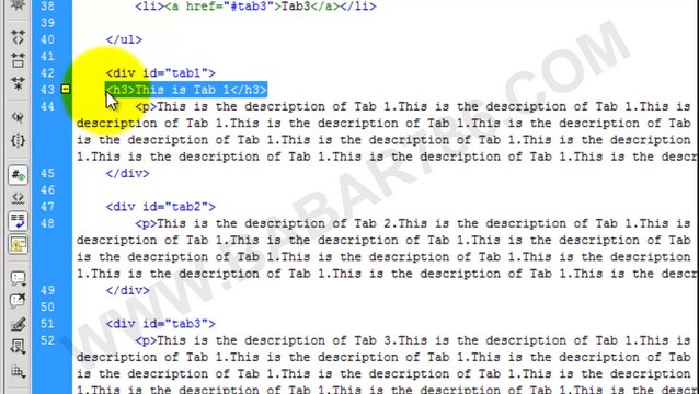 Tabs function of jQuery UI Class 4 in urdu and Hindi