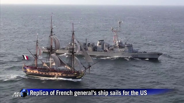 Replica of French general's historic ship sails for the US