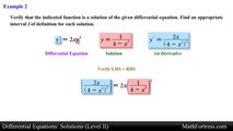 Differential Equations: Solutions (Level 2 of 4)