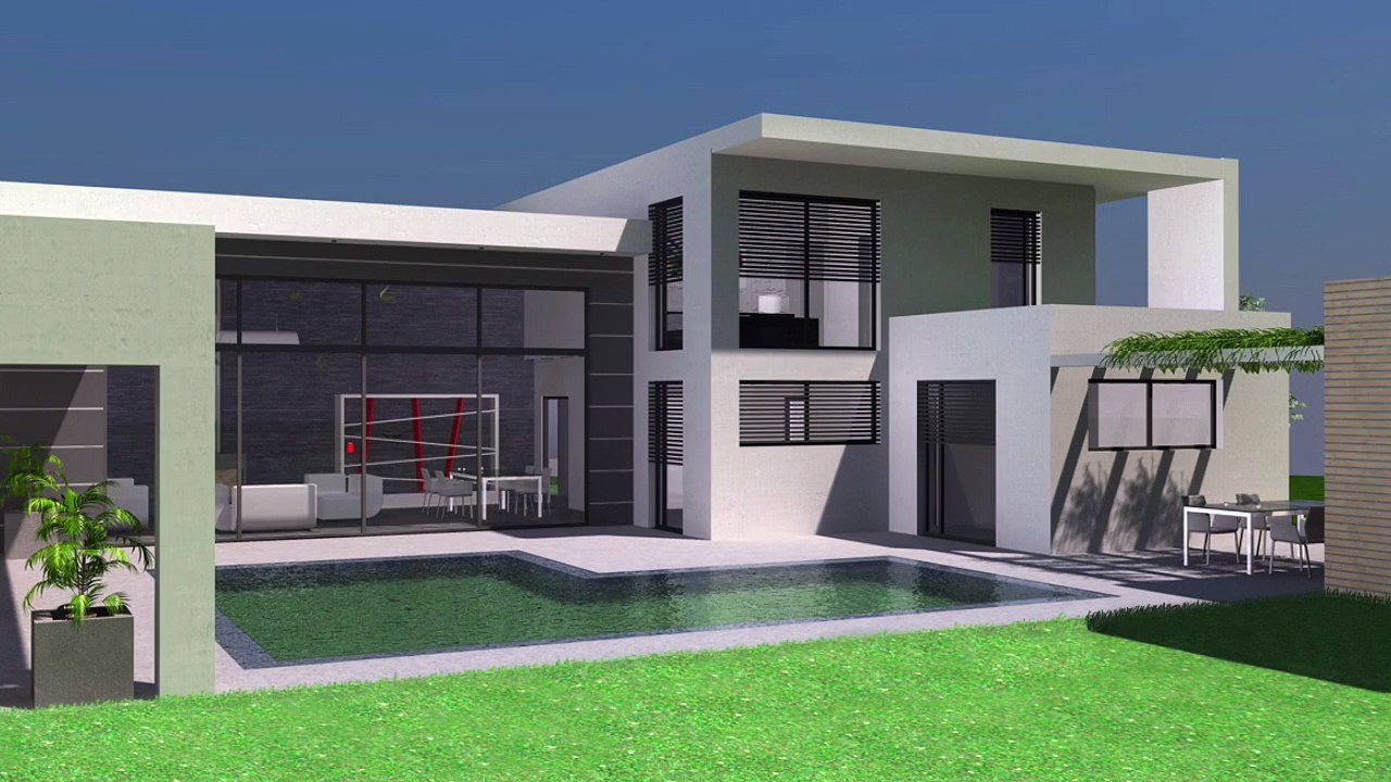 Maison contemporaine RT2012 à toit terrasse à Toulouse