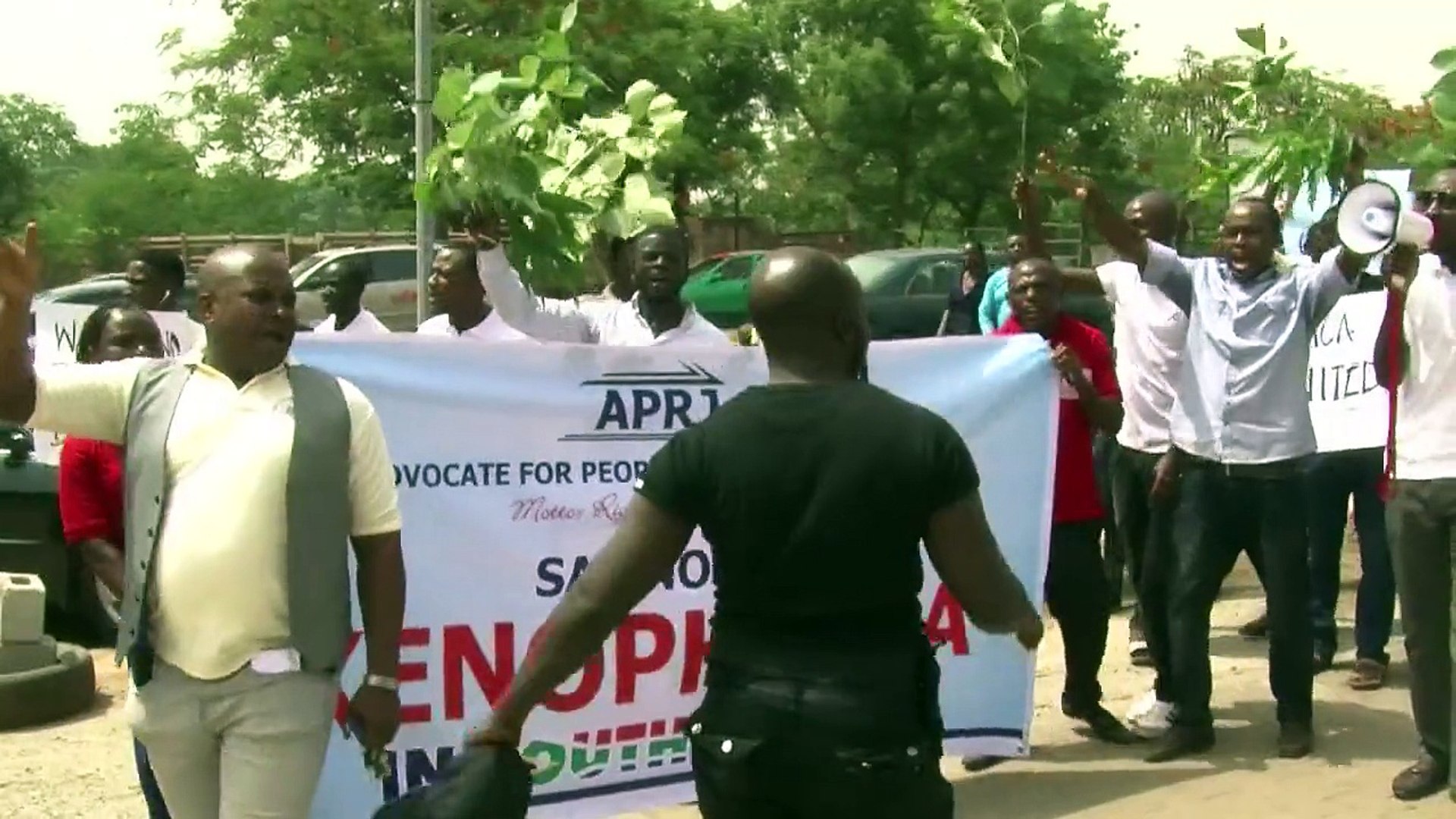 Nigerians demonstrate against xenophobic attacks in South Africa