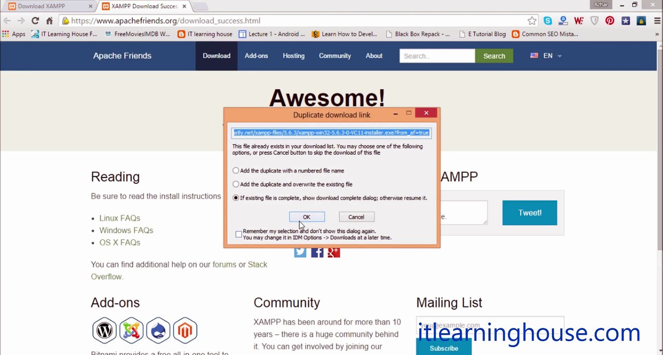 xampp installation php tutorial itlearninghouse