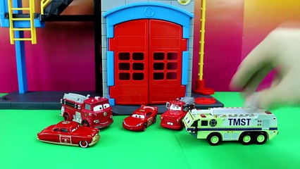 Disney Pixar Cars Doc Hudson Joins Lightning McQueen Mater and Red Rescue Squad Fire Truck