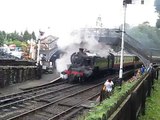 Haverthwaite to Lakeside Railway Steam Locomotive 4-6-4 BR 42073 Pulling out of the station