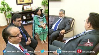 Visit of Dr. Mukhtar Ahmed Chairman Higher Education Commission, Pakistan at Sindh Madressatul Islam University.