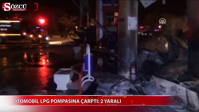 Otomobil LPG pompasına çarptı