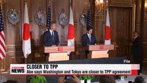 Japanese Prime Minister says U.S. and Japan are close to TPP deal