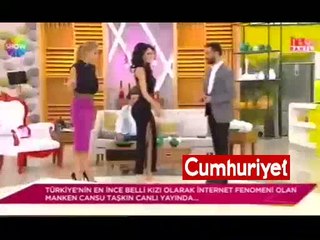 Çağla Şikel'den canlı yayında kalça ölçümü