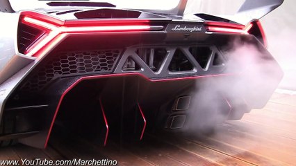 Lamborghini Veneno LOUD Exhaust SOUND! - 2x Start and Moving