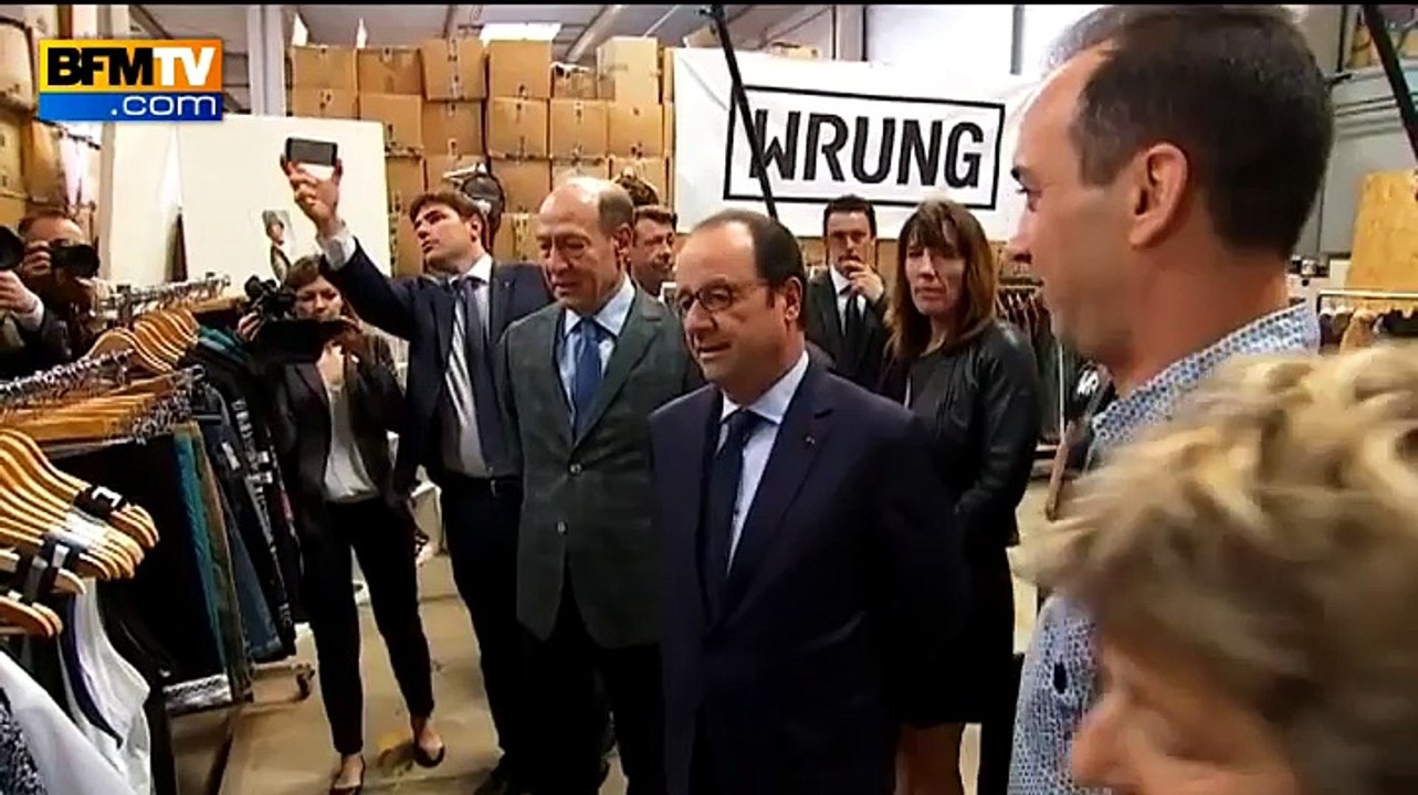Hollande fait du shopping en banlieue dans une entreprise de streetwear